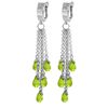 Image 1 : 14K WG 7.30ct BRIOLETTE PERIDOT CHANDELIER EARRING