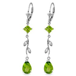 14k WG Elegant Peridot & Diamond Earrings