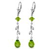 Image 1 : 14k WG Elegant Peridot & Diamond Earrings