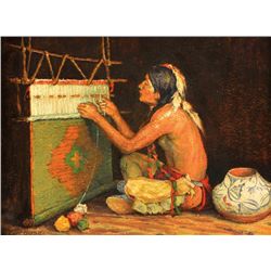 Eanger Irving Couse-The Weaver