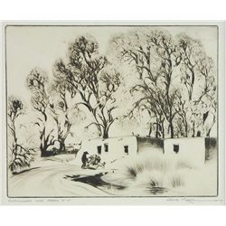 Gene Kloss-Cottonwoods and Adobe