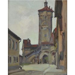 Ernest Martin Hennings-Tower with Two Figures