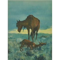 Clayton Sumner Price-Sundown - Mother and Foal