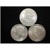 Image 2 : 3-1964 90% SILVER KENNEDY HALF DOLLARS