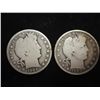 Image 1 : 1902 & 05 BARBER HALF DOLLARS