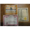 Image 1 : 3 VINTAGE STOCK CERTIFICATES SEE DESCRIPTION
