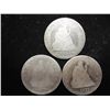 Image 1 : 1853,76 & 77 SEATED LIBERTY QUARTERS