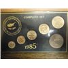 Image 1 : 1985 CYPRUS 6 COIN UNC SET ORIGINAL MINT PACKAGING