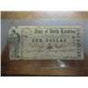 Image 1 : 1866 $1 STATE OF NORTH CAROLINA OBSOLETE BANK NOTE