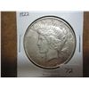 Image 1 : 1922 PEACE SILVER DOLLAR