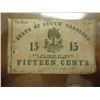 Image 1 : 1863 15 CENT SOUTH CAROLINA OBSOLETE BANK NOTE