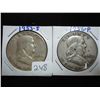 Image 1 : 1953-S & 56 FRANKLIN HALF DOLLARS