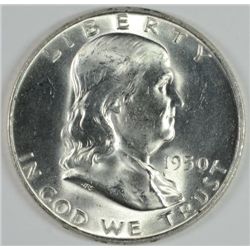 1950-D Franklin Half. MS-64 Full Bell Lines.