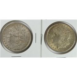 2 Morgan Dollars High End AU+ 1921, 1880.