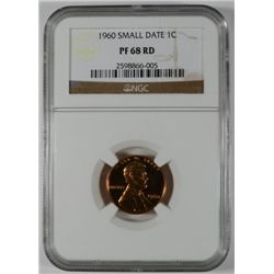 1960 Small Date CENT NGC  Proof 68 RED, NICE