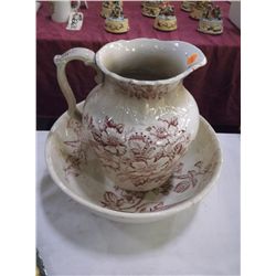 Vintage Large Pitcher & Bowl