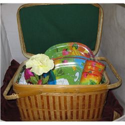 New Picnic Basket W/Accessories,