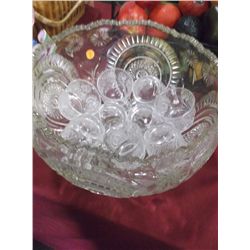 Large Punch Bowl & Cups