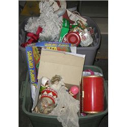 2 Plastic tubs Full Misc. Xmas Items.