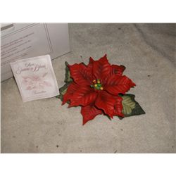 Red Porcelain Bisque Finish Poinsettia