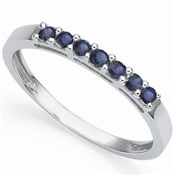 Genuine Sapphire band ring in 0.925 Silver