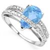 Image 1 : Delight Pear Topaz & Diamond 0.925 Silver Ring