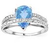 Image 2 : Delight Pear Topaz & Diamond 0.925 Silver Ring