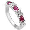 Image 1 : Genuine Ruby (0.66CT) & Diamond Silver Ring