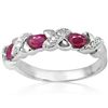 Image 2 : Genuine Ruby (0.66CT) & Diamond Silver Ring
