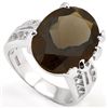 Image 1 : Big 13x18mm/13CT Smoky Topaz Vintage Silver Ring