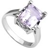 Image 1 : Splendid Pink Amethyst & Diamond Silver Ring