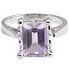 Image 2 : Splendid Pink Amethyst & Diamond Silver Ring