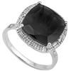 Image 1 : Sensational 6.8ct Sapphire & Diamond Silver Ring