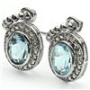Image 2 : Precious 2.82 Ct Blue Topaz 925 Silver Earrings
