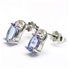 Image 2 : 0.84Ct Genuine Tanzanite 925 Silver Earrings