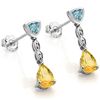 Image 1 : 1.80Ct Citrine & Blue Topaz Silver Earrings