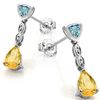 Image 2 : 1.80Ct Citrine & Blue Topaz Silver Earrings