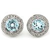 Image 1 : Fancy 1.9ct Blue Topaz & Diamond Silver Earrings