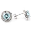 Image 2 : Fancy 1.9ct Blue Topaz & Diamond Silver Earrings