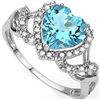 Image 1 : 8mm/2CT Blue Topaz & Diamond Silver Ring