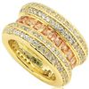 Image 1 : Created Yellow / White Sapphire 18k Gold Plated Ring