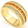 Image 1 : Fine Orange / White Sapphire 18K Gold Plated Ring