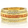 Image 2 : Fine Orange / White Sapphire 18K Gold Plated Ring