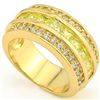Image 1 : Fine Peridot / White Sapphire 18K Gold Plated Ring