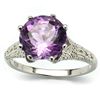 Image 2 : Strking 3Ct Lavender Amethyst & Diamond Silver Ring