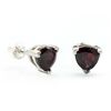 Image 2 : Fantastic 5mm Trillion Garnet Stud Silver Earring
