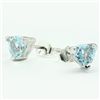 Image 1 : Fantastic 5mm Trillion Blue Topaz Stud Silver Earring