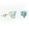 Image 2 : Fantastic 5mm Trillion Blue Topaz Stud Silver Earring