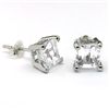 Image 1 : Exclusive 6mm Square White Topaz Stud Earring