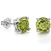 Image 1 : Amazing 6mm/2CT Round Peridot Stud Silver Earring